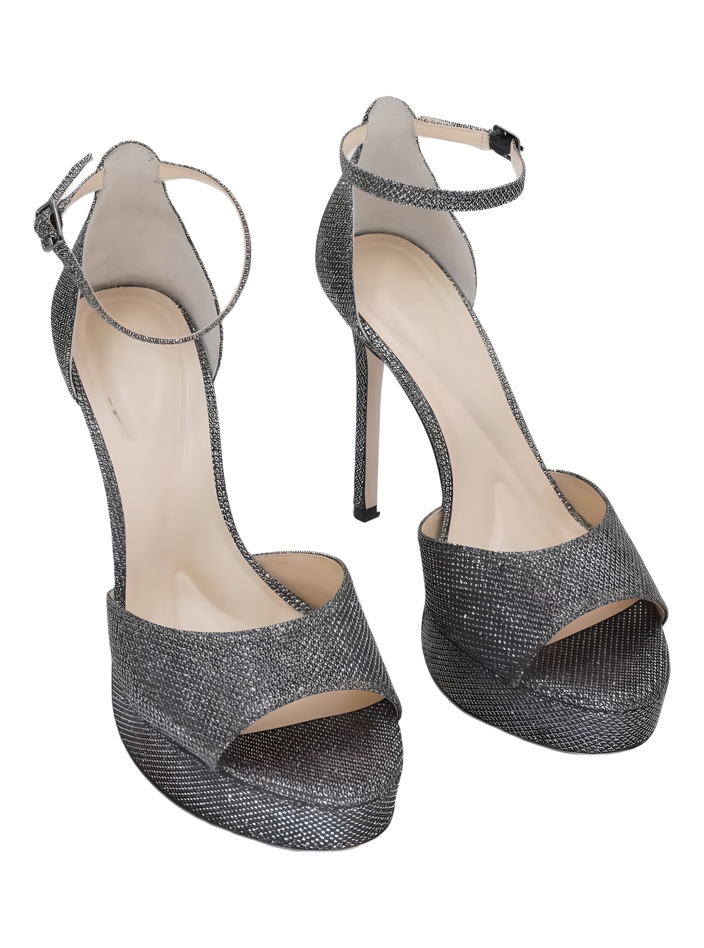 Jessica Simpson Sohilea Anthracite Shimmer Platform Sandals Size 9M